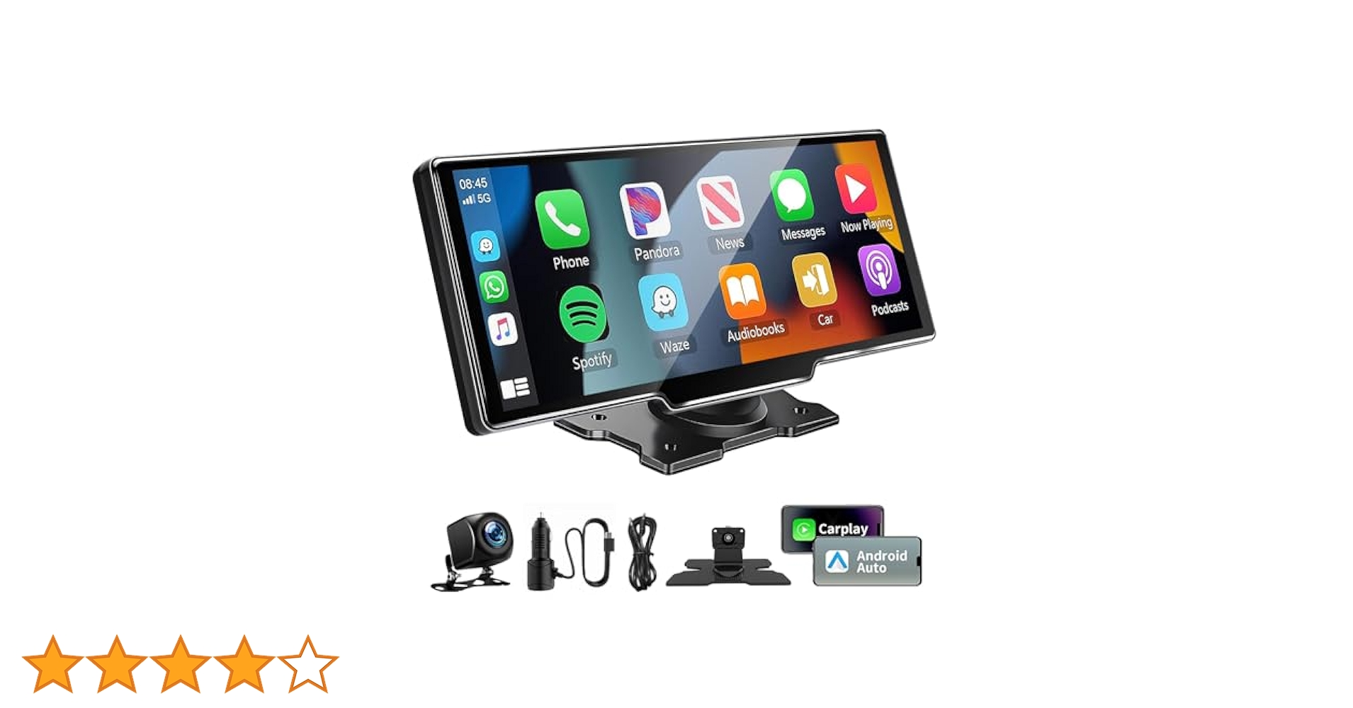 10.26 Inch Wireless Apple Carplay Screen for Car, Bluetooth